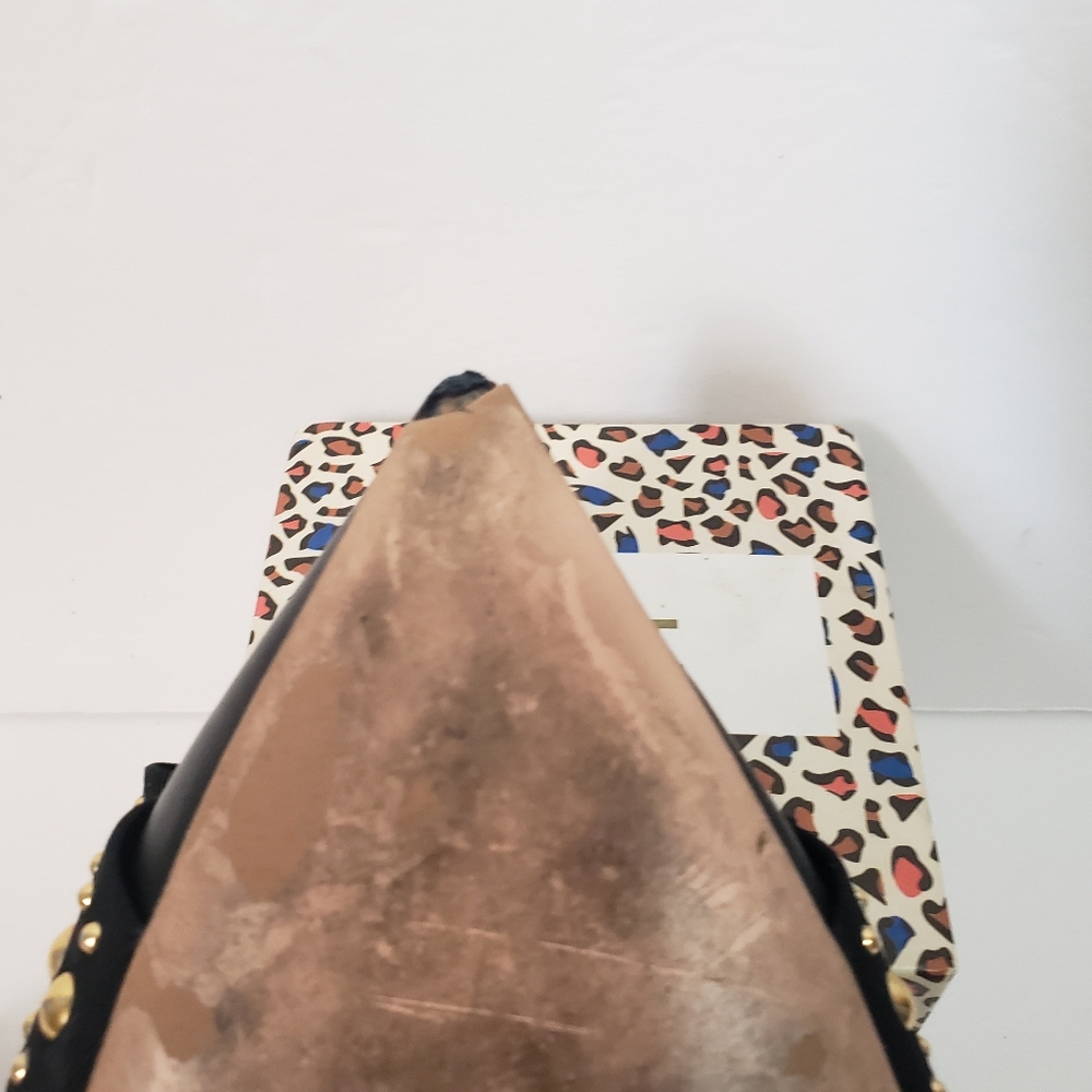 J.Crew Black Studded Bow Slingback Sandals 7.5 - Picture 9 of 10